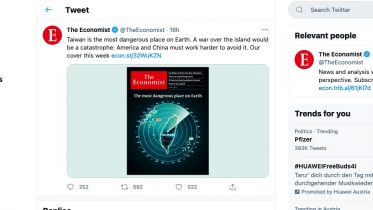 Economist on Twitter. 30. April 2021. Screenshot.