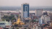 Downtown Rangon, Blick auf die Sule Pagoda.