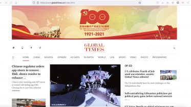 Global Times China. 5. Juli 2021. Screenshot.