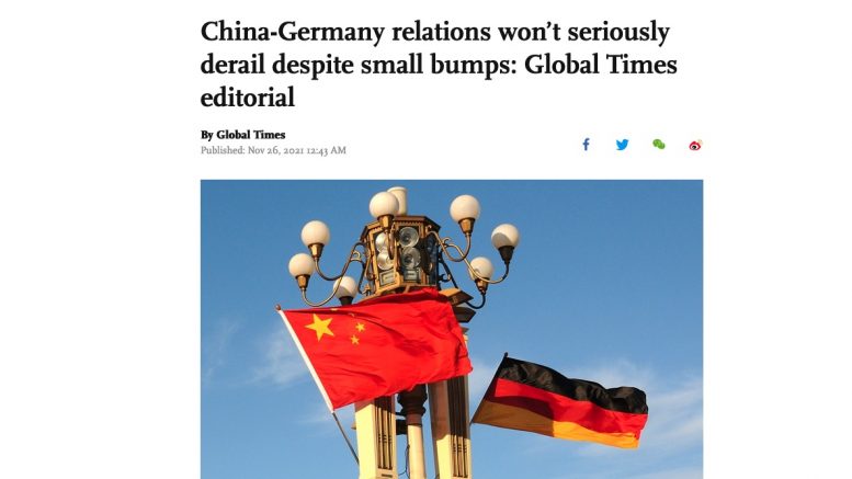 Global Times: China. 26. November. Screenshot.