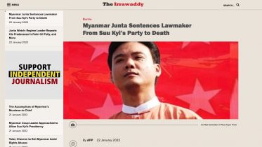 The Irrawaddy. 22. Januar-2022. Screenshot.